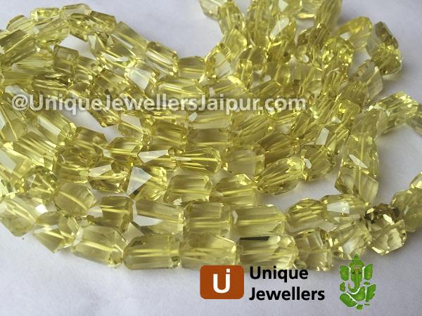 Lemon Quartz Faceted Nugget Beads